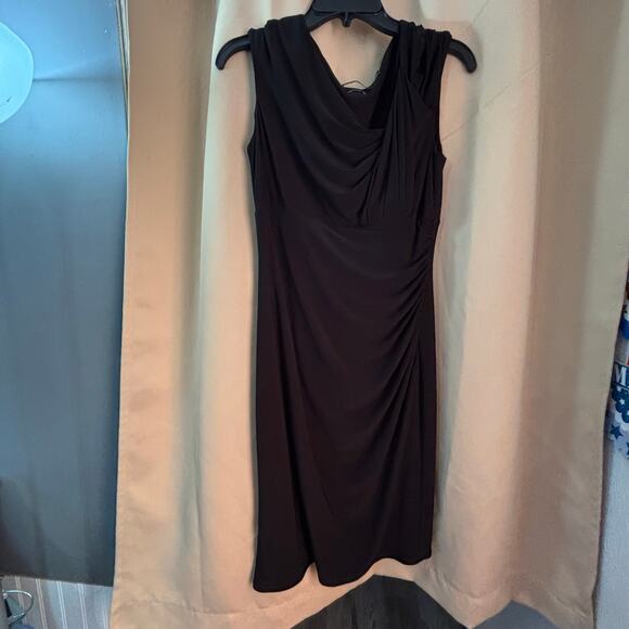 Lauren Ralph Lauren Size 10 Ruched Cap Sleeve Asymmetrical Neck - Picture 1 of 3